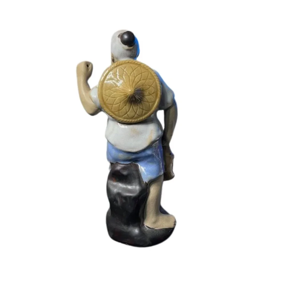 Oriental Chinese Fisherman Figurine - 8
